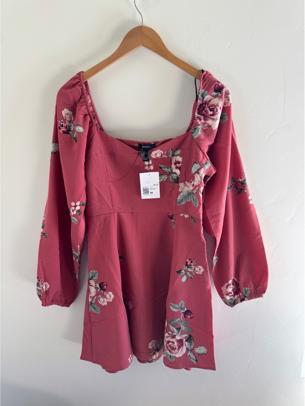 Forever 21 Floral Long-Sleeve Romper – Size Medium – New With Tags